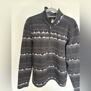 Men's North Face Gray Patterned 1/4 zip pullover